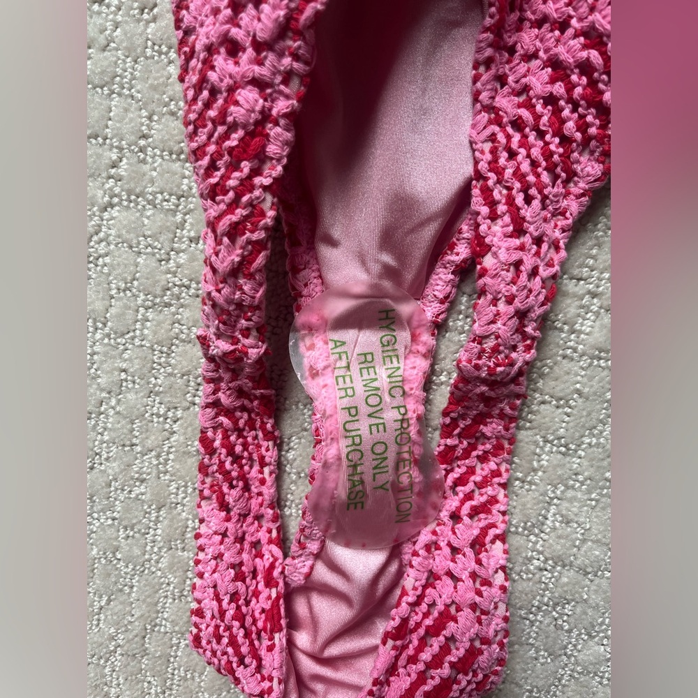 Triangl Maia-Alina Pink Crochet Scoop Bikini Set - Picture 7 of 10